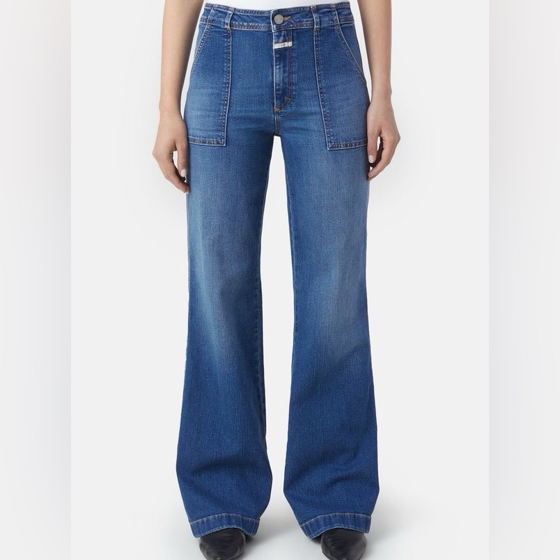 Closed Aria High Waist Flare Denim Jeans In Vintage Blue Wash Women’s 25